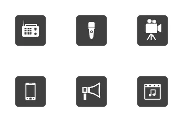 Multimedia Round Corner Icon Pack