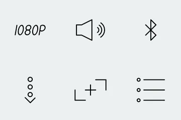 Multimedia-Steuerung - Linien Symbolpack