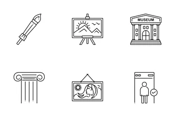 Museum 1 Line Icon Pack