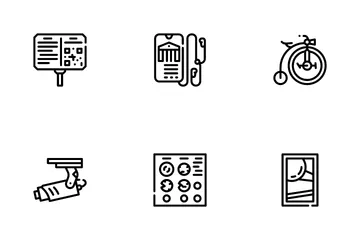Museum Exhibits And Excursion Icon Pack