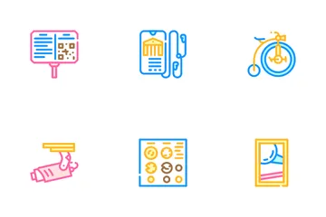 Museum Exhibits And Excursion Icon Pack