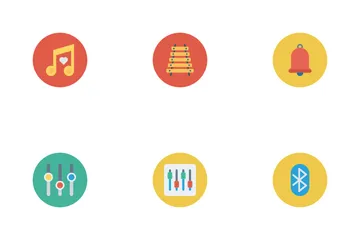 Music, Audio, Video Flat Circle Vol 2 Icon Pack