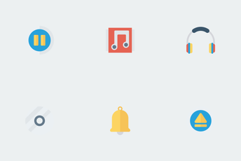 Music, Audio, Video Flat Paper  Icon Pack
