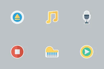 Music, Audio, Video Flat Vol 2 Icon Pack