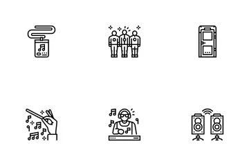 Music Festival Band Equipment Icon Pack