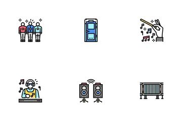 Music Festival Band Equipment Icon Pack