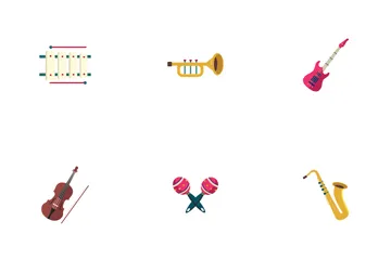 Music Instrument Flat Icons Icon Pack