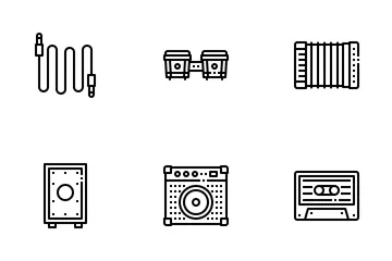 Music Instrument Outline Icon Pack