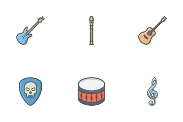 Music Instruments Filled Outline Icons Icon Pack