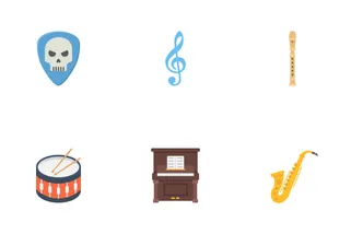 Music Instruments Flat Icons