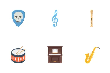 Music Instruments Flat Icons Icon Pack