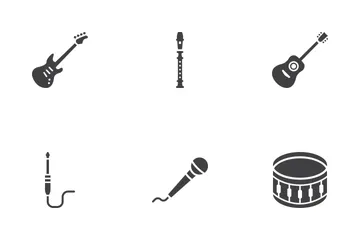 Music Instruments Glyph Icons Icon Pack