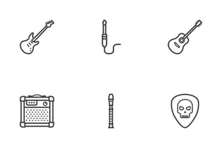 Music Instruments Line Icons