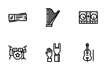 Music Outline Icon Pack