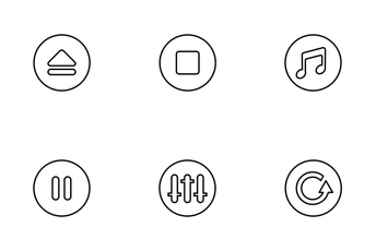 Music Player Thinline Icon Pack
