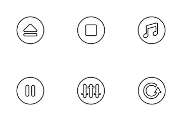 Music Player Thinline Icon Pack