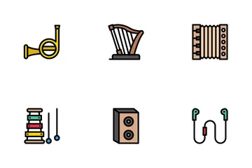 Música e instrumento Icon Pack