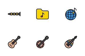 Música e instrumento Paquete de Iconos