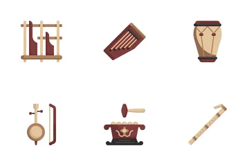 Música Tradicional Indonesia Paquete de Iconos