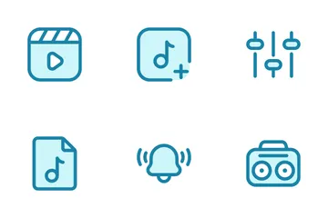 Música y medios Paquete de Iconos