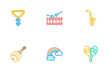 Musikgenres Audio-Performance Icon Pack