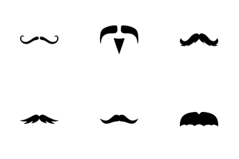 Mustache Glyph Icon Pack