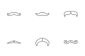 Mustache Outline Icon Pack