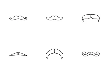 Mustache Outline Icon Pack