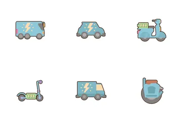 Nachhaltiger Transport Icon Pack