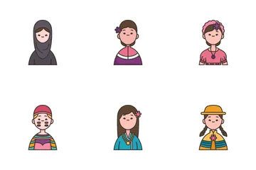 Nationality 1 Women Icon Pack