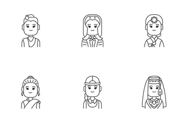 Nationality 3 Women Icon Pack
