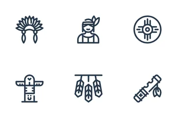 Native Americans Day Icon Pack