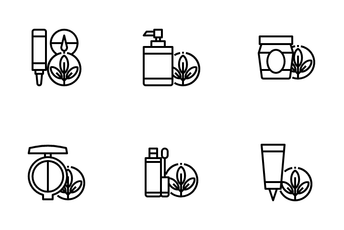 Natural Cosmetology Products Icon Pack