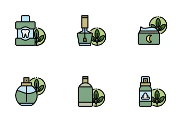 Natural Cosmetology Products Icon Pack