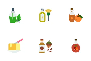 Natural Oil And Ingredients Icon Pack