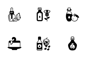 Natural Oil And Ingredients Icon Pack