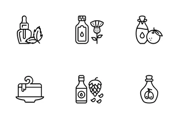 Natural Oil And Ingredients Icon Pack