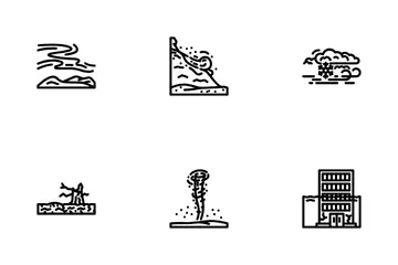 Natural Phenomena Eclipse Tsunami Icon Pack