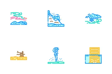 Natural Phenomena Eclipse Tsunami Icon Pack