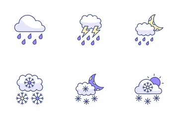 Naturaleza Paisaje y Clima Paquete de Iconos