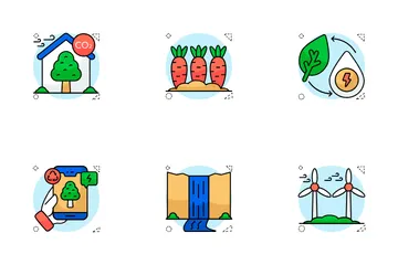 Naturaleza y ecología Paquete de Iconos
