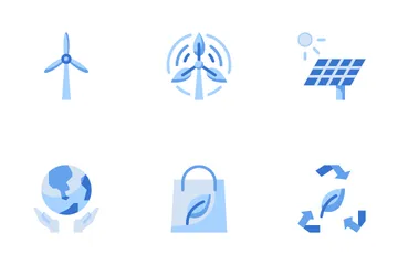 Nature Ecology Alternative Energy Icon Pack