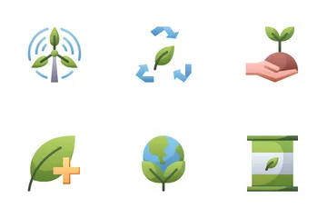 Nature Ecology Alternative Energy Icon Pack