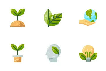 Nature Ecology Alternative Energy Icon Pack