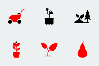 Nature & Ecology Red Black Icon Pack