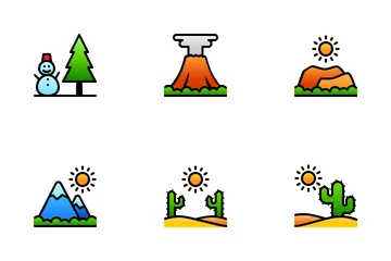 Nature (filled Line) Icon Pack