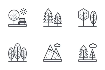 Natur, Park, Pflanzen, Bäume Icon Pack