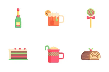 Bebidas De Comida Navideña Paquete de Iconos