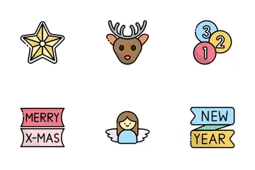 Navidad y Año Nuevo Paquete de Iconos