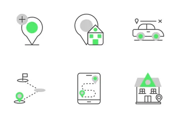 Navigation und Karten Icon Pack